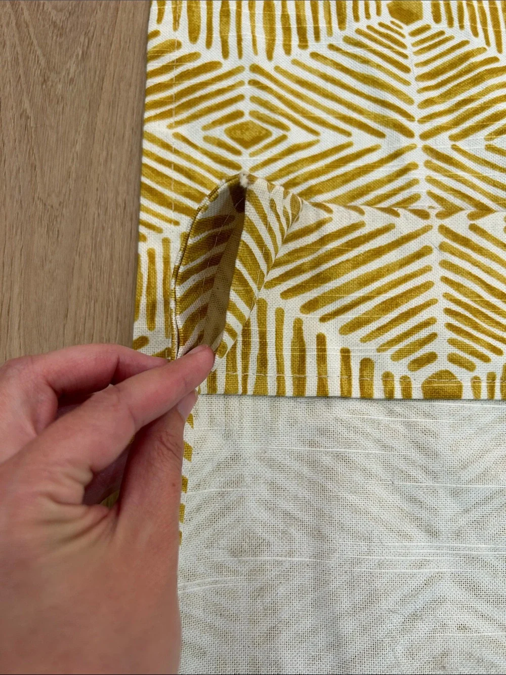 Boho Heni Goldenrod Yellow on Natural Curtains 50 by 88 inches
